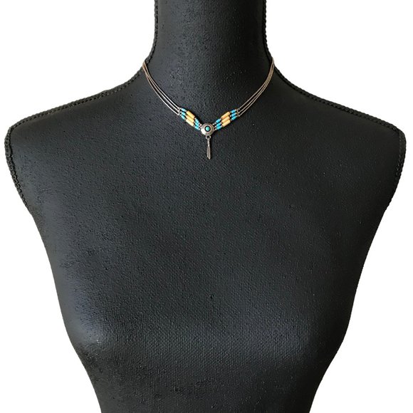 Carolyn Pollack Liquid Sterling Silver 925 Turquoise Feather Pendant Necklace - Picture 1 of 5